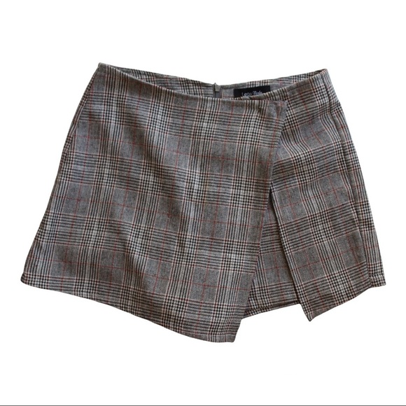 Lea & Viola Plaid Wrap Skort Shorts Fall Colors Size S - Picture 6 of 10